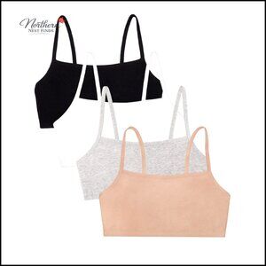 Cotton Sports Bra 3-Pack Spaghetti Straps Light Support Activewear